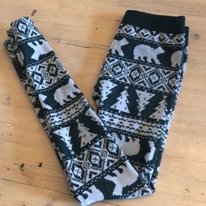 Holiday insulated leggings